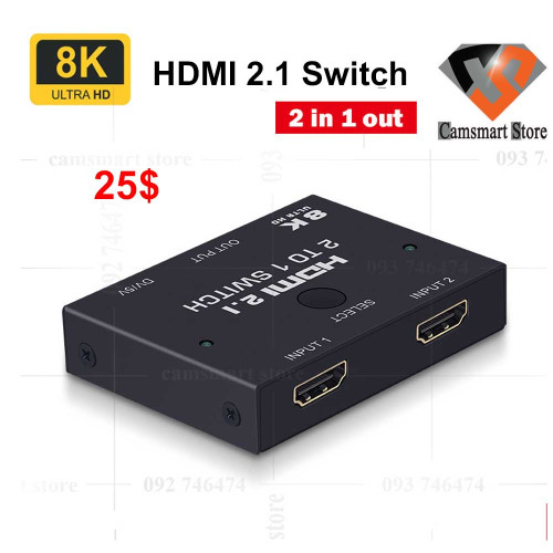 HDMI 2.1-compatible Switcher 2 in 1 out Ultra speed 48Gbps 8K@60Hz 4K@120Hz Switch adapter 