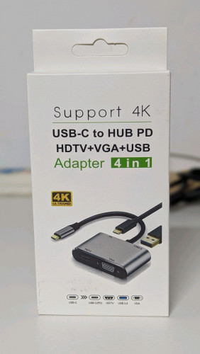 Type C Hub, PD, HDTV,  VGA, USB