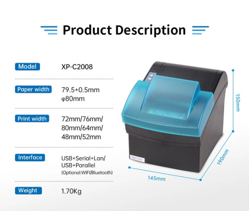 Printer Label and Receipt Brand X Printer C2008 