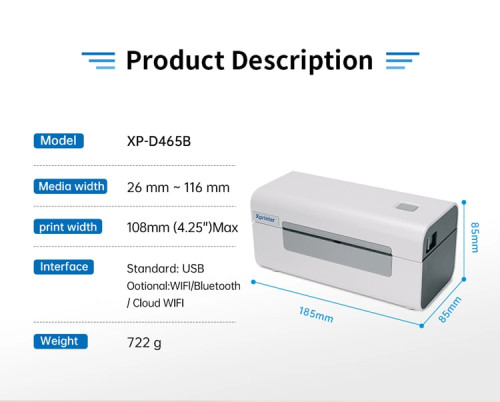 Printer Label and Receipt Brand X Printer D465B