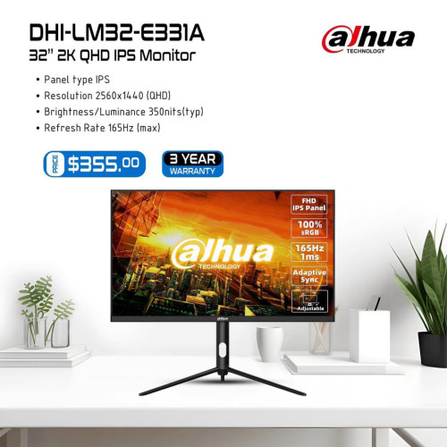 DHI-LM32-E331A Screen Size:32Flat 2KResolution: IPS (2560x1440) Price  $355.00 in Stueng Mean chey 3