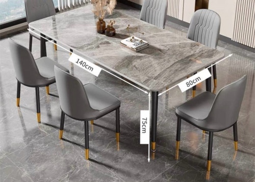 \u2705Dining Marbel set: 1 table with 6 chairs : 280$  per set