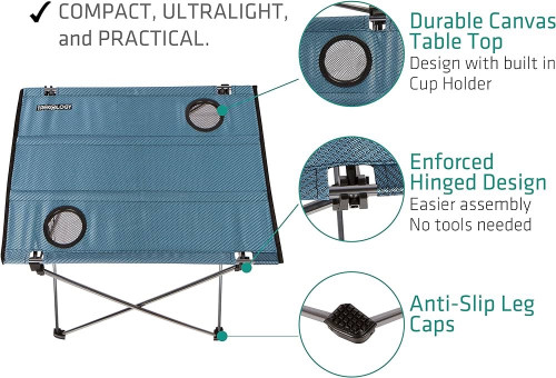 Trekology Foldable Camping Picnic Tables - Portable Compact Lightweight Folding Roll-up