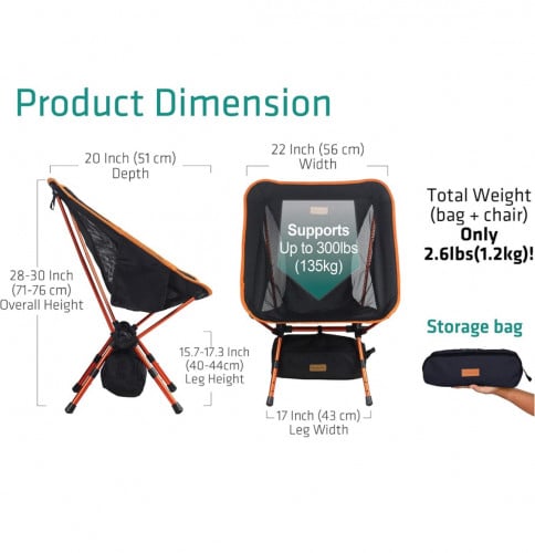 NEW Promotion set!! Trekology YIZI GO Compact Portable Camping Chair, Backpacking Hiking Camp Chairs
