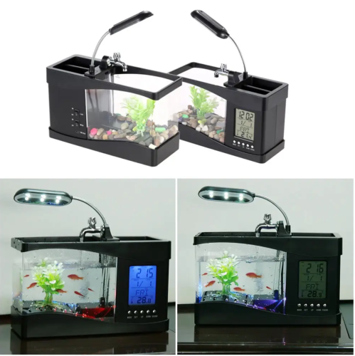 Mini Fish Tank Desktop Electronic Aquarium, អាងចិញ្ចឹមត្រីខ្នាតតូច​ ដាក់លើតុ