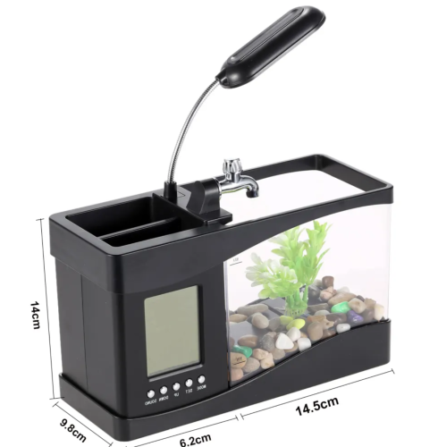 Mini Fish Tank Desktop Electronic Aquarium, អាងចិញ្ចឹមត្រីខ្នាតតូច​ ដាក់លើតុ