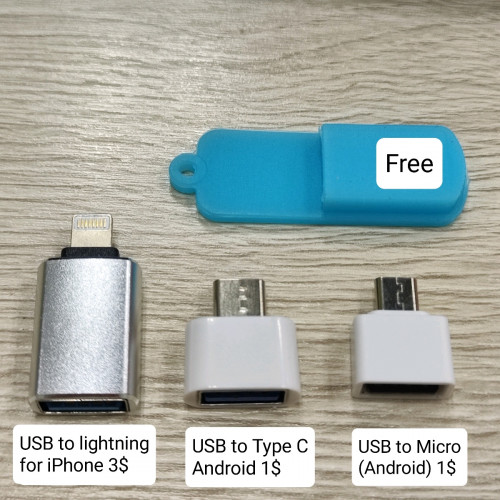 Converter USB Flash drive to lightning, Type C and Micro USB