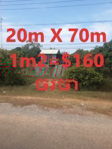 ដីជាប់ផ្លូវកៅស៊ូ 20ម ផ្លូវកែវសារ៉ាន់ ពីផ្លូវជាតិលេខ 6 ត្រឹមតែ 100ម ទេ