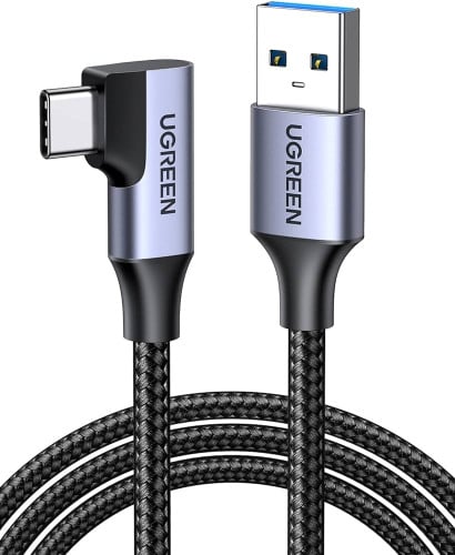 UGREEN USB-A to USB-C 3.0 3A 90-Degree Angled Cable 1m 20299
