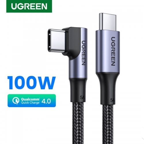 UGREEN USB-C to Angled USB-C Braided Cable 100W 2m 70645