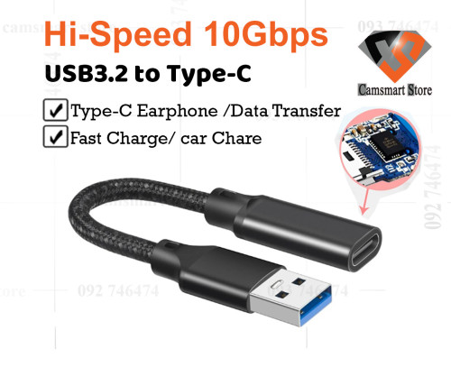 Type-C to USB 3.1 3.2 OTG Adapter 10G Hi-speed Portable Earphone Adaptor 