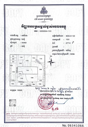 ដីលក់ ចំងាយពីវត្តទួលសឹង្គ 5គីឡូ