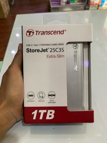External 1TB Transcend Storejet 25C3S Extra Slim