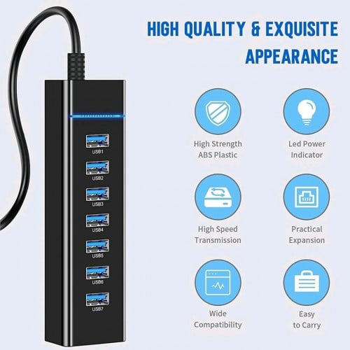 USB HUB 7 PORTS HIGH SPEED HIGH QUALITY
