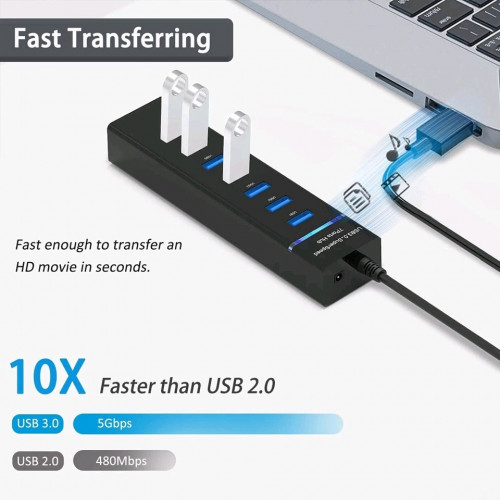 USB HUB 7 PORTS HIGH SPEED HIGH QUALITY