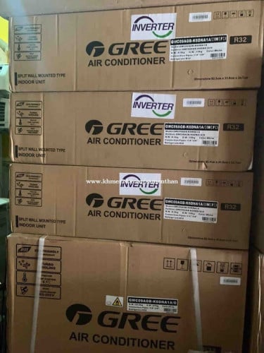 ម៉ាសុីត្រជាក់Gree 1hp inverter អូតូឃ្លិន Wi-Fi សេរីថ្មី2024