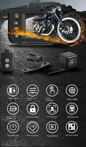 Motorbike / Scooter Camera Recorder Secret Front & Rear Cameras with remote control