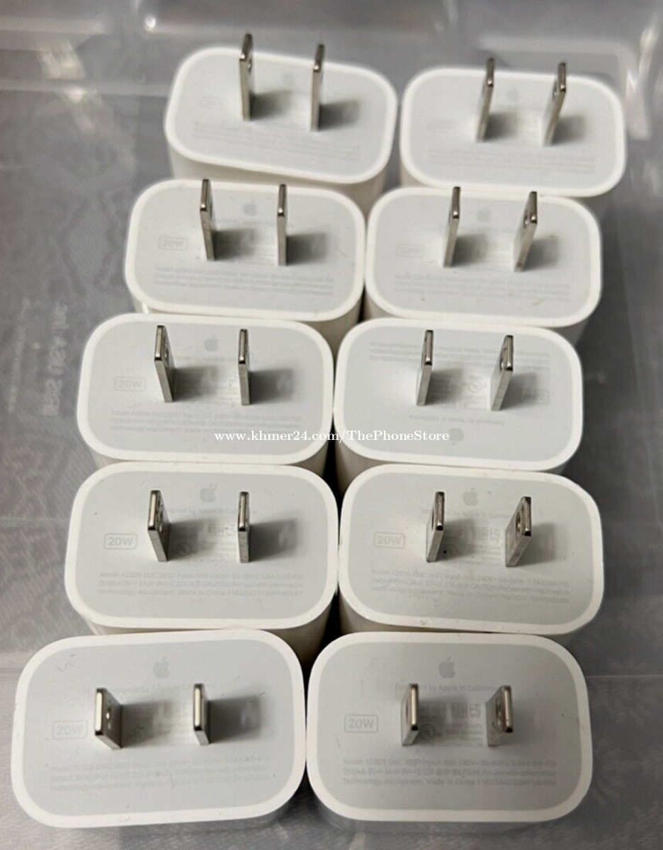 ដុំសាក Apple 20W Original 100% ធានា ១ សង ជារបស់ Apple Genuine Price $20 ...