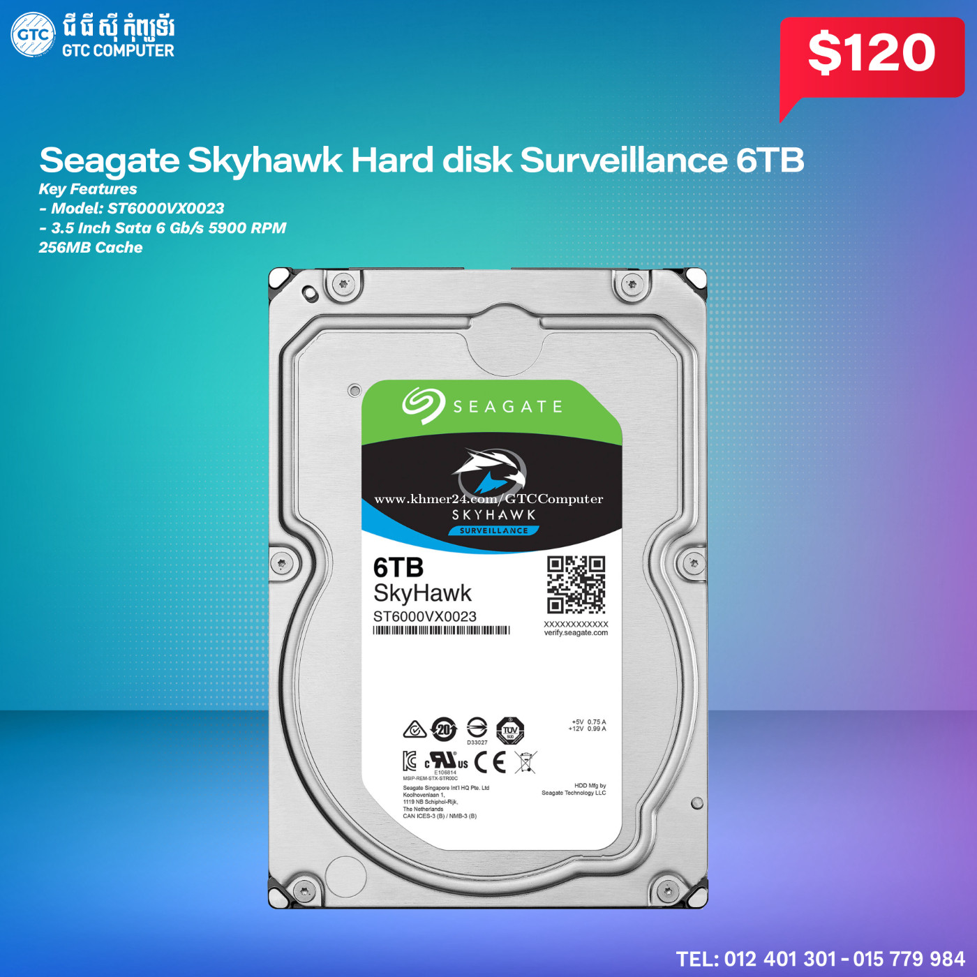 Seagate SkyHawk 6TB Surveillance Internal Hard Drive HDD ? 3.5