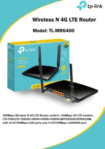 TP-LINK Wireless N 4G LTE Router ប្រើសុីមកាតដាក់បានសុីមSmart, Cellcard, Metfone