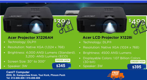 Acer X1228i Projector 4800lm @395$