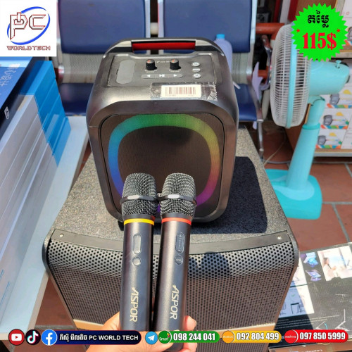 ASPOR Speaker Bluetooth ច្រៀងពិរោះណាស់