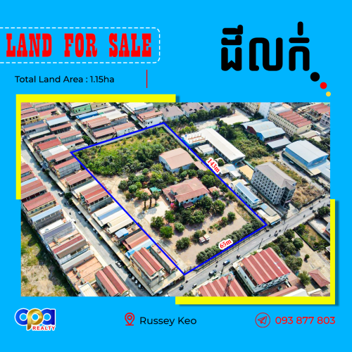 ដីលក់លើផ្លូវធំ ខណ្ឌឫស្សីកែវ