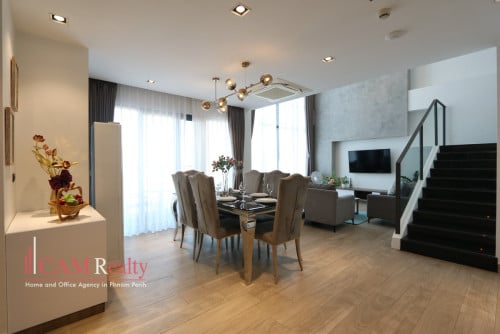 E-viewing ok | BKK1 | Duplex style penthouse 4 bed (Plus a study room) serviced apartment for rent