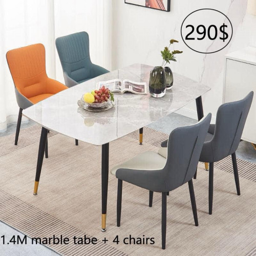 \u27051 Marble table + 4 big tail chairs : 290$ per set