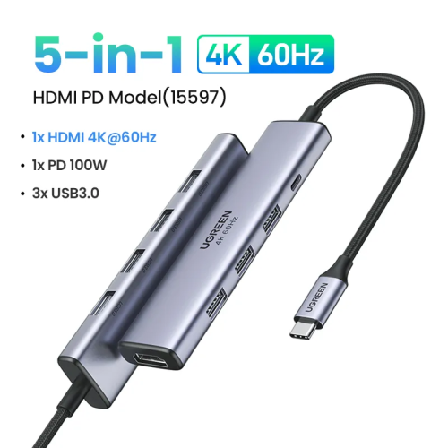 UGREEN USB-C 5 IN 1 4K60Hz Adapter 15597