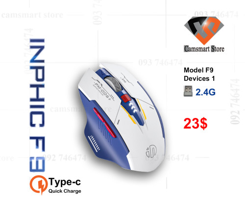 Inphic Gaming Mouse Wireless Rechargeable Bluetooth silent mouse F9 Mecha lightweight wireless mouse 