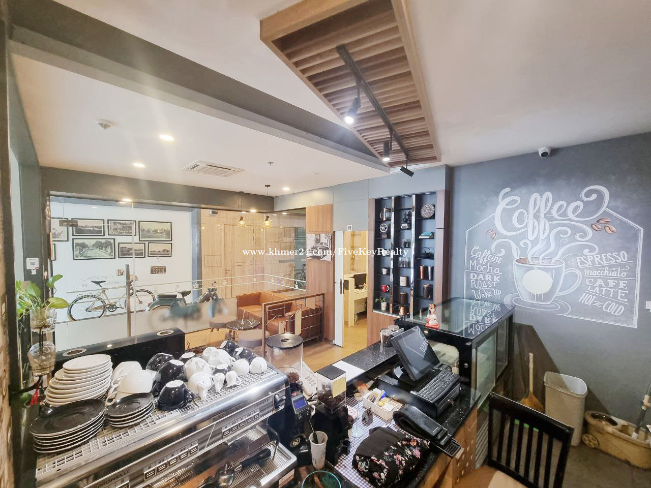 Fully furnished Equipment Coffee Shop For Rent in BKK1 Price 1000.00