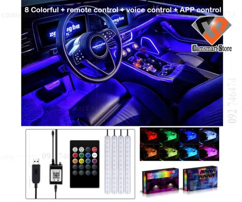 Car Atmosphere Lamp Foot Lamp Voice Control Atmosphere Lamp Led Decorative Light Bar