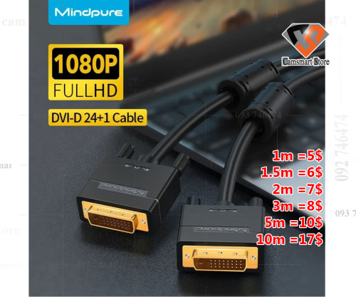 DVI Cable DVI Male to DVI DVI-D 24+1 Male Gold plated Male to Male 1920*1080P