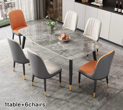 \u27051 Marble table + 6 leather chairs : 270$ per set