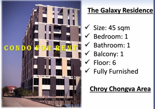 #SCL007 👉 Fully Furnished Condo One Bedroom at Chroy Chongva For Rent