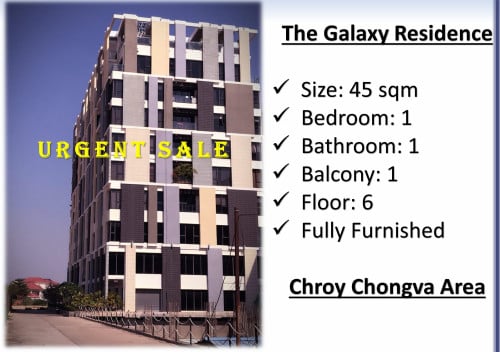 #SC006 👉 URGENT SALE ! Fully Furnished Condo One Bedroom at Chroy Chongva