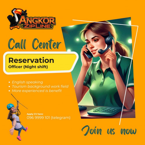 ផ្នែក Call Center (អ្នកទទួលការកក់)  វេនយប់