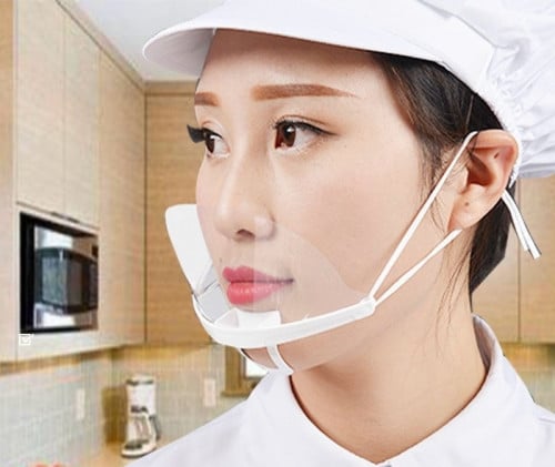 របាំងការពារទឹកមាត់ Plastic Face Mask