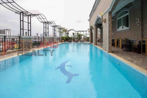 Modern 2 Bedrooms apartment with swimming pool and gym available for rent in Phsar Doem Thkov Area.