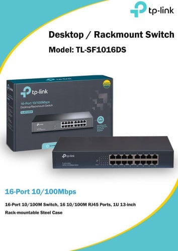 TP-LINK-TL-SF1016DS 16-Port 10/100Mbps Desktop/Rackmount Switch