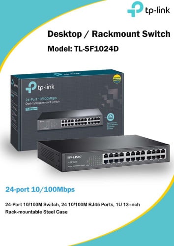TP-LINK-TL-SF1024D 24-Ports 10/100Mbps Desktop/Rackmount Switch