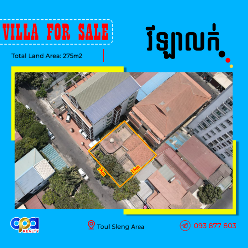 វីឡាលក់ម្តុំទួលស្លែង