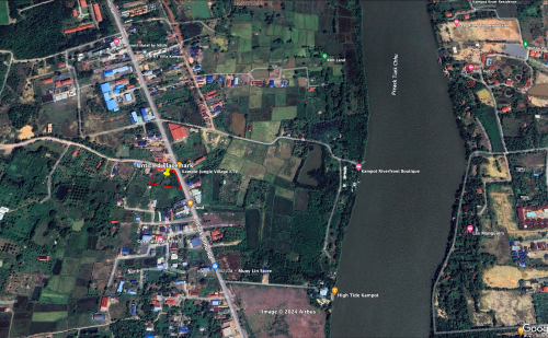 Kampot ដីកែងផ្លូវ ទឹកឈូ ខេត្តកំពត ចម្ងាយត្រឹមតែ ៥នាទីពីផ្សារកំពត
