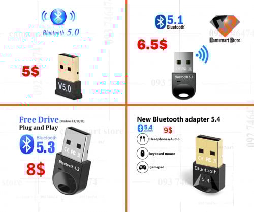USB Bluetooth 5.0 Adapter Transmitter Bluetooth Receiver Audio Bluetooth