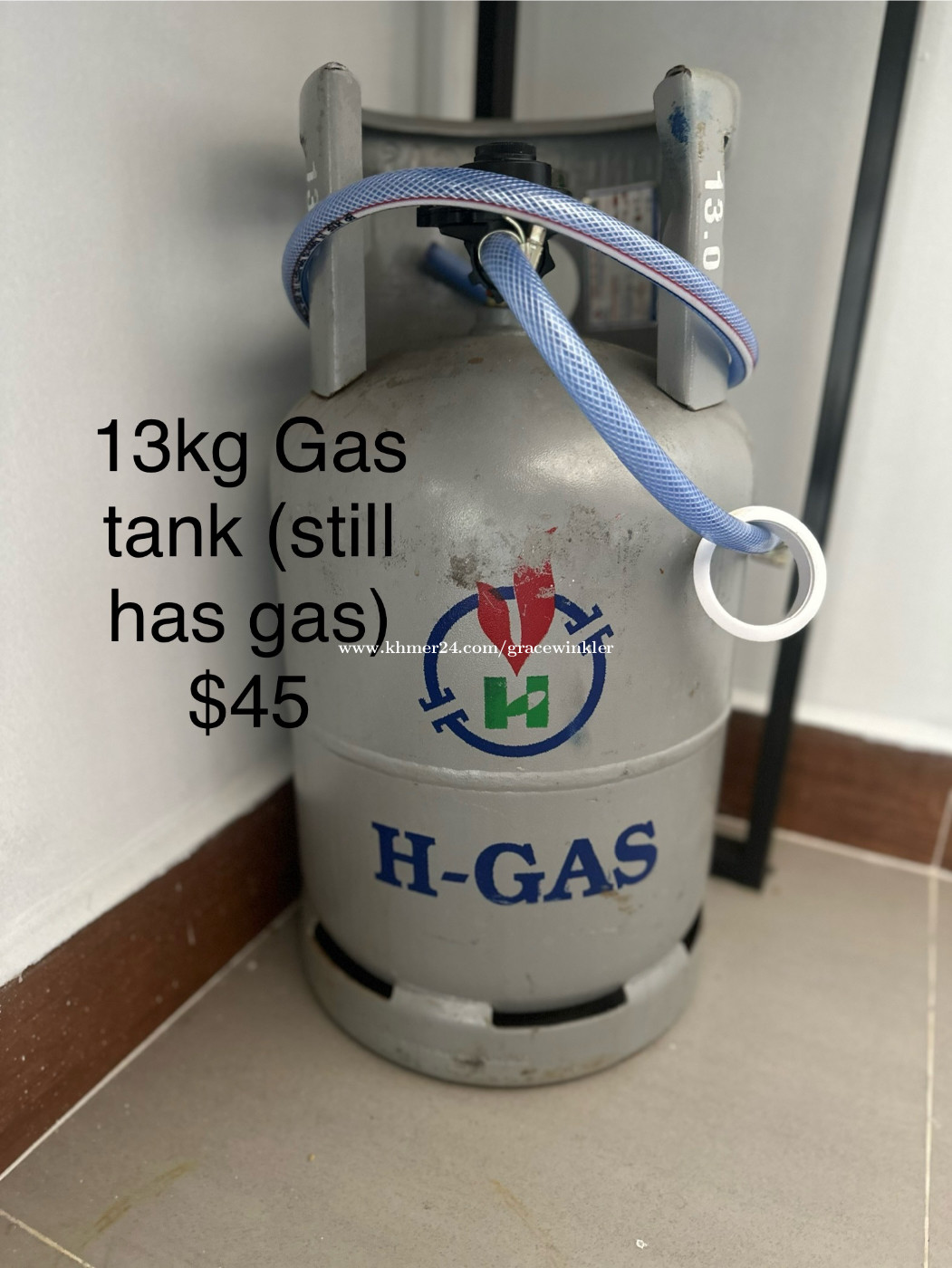 13kg gas tank half full Price 45.00 in Tuol Tumpung Pir, Cambodia