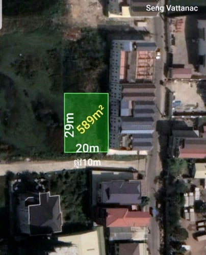 ដីលក់ផ្លូវ10m សង្កាត់ភ្នំពេញថ្មី ខ័ណ្ឌសែនសុខ(ចំងាយ2.5km ពីផ្សារទំនើប AEON2)