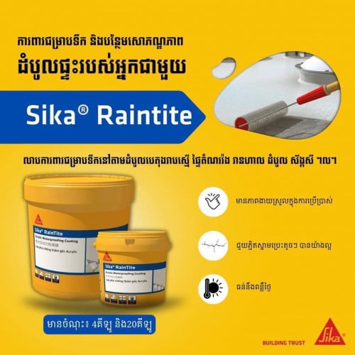 ថ្នាំលាបការពារជម្រាបទឹក Sika / Waterproofing