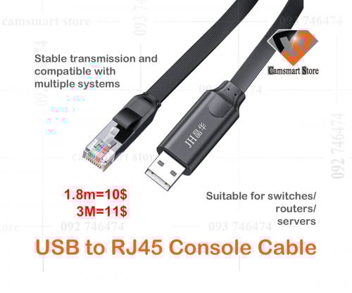 USB to RJ45 Console Cable Adapter for Router Server 8P8C USB RJ45 Converter