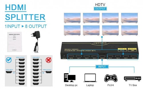 OTN-7598 HDMI Splitter 1*8 for 4K